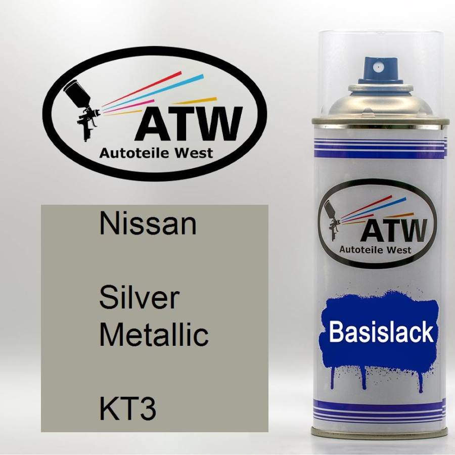 Nissan, Silver Metallic, KT3: 400ml Sprühdose, von ATW Autoteile West.